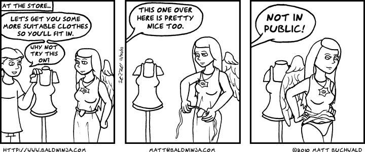 Comic graphic for 2003-07-26: Trying Things On