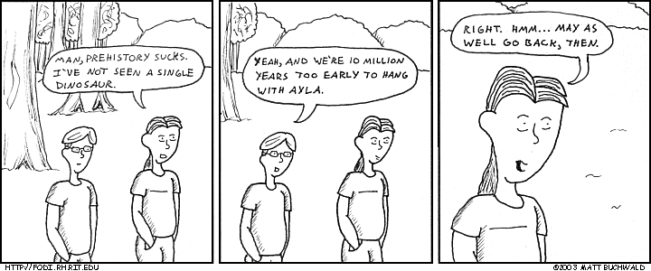 Comic graphic for 2003-08-18: Prehistoric Boredosaurus