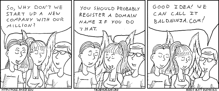 Comic graphic for 2003-09-29: baldninja.com