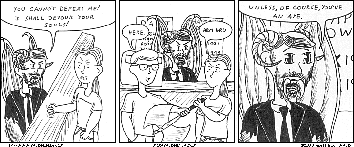 Comic graphic for 2003-10-16: Fear of Axes