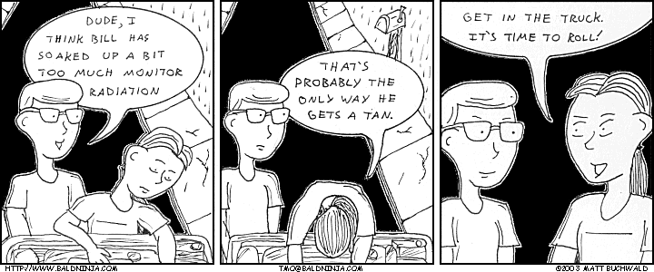Comic graphic for 2003-10-23: Linux: Causes Skin Cancer!