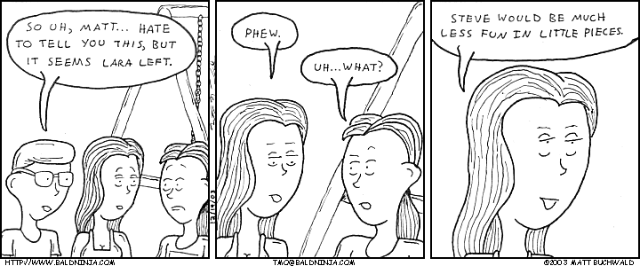 Comic graphic for 2003-12-19: L A R A I S G O N E Spells Relief