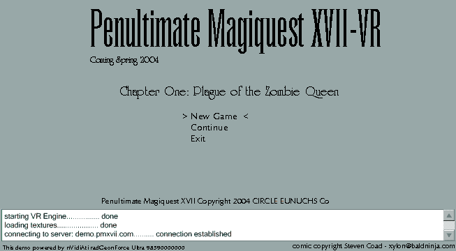 Comic graphic for 2003-12-29: Title Screen