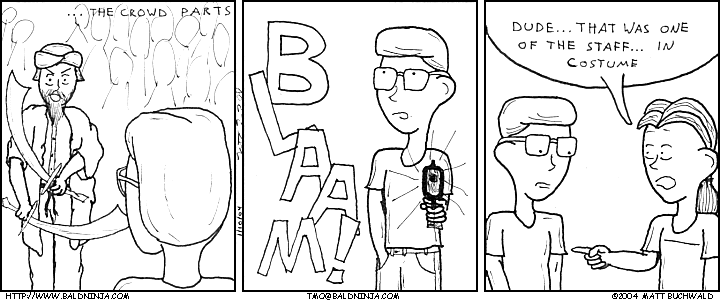 Comic graphic for 2004-01-10: Not Impressed by Your Swordwork