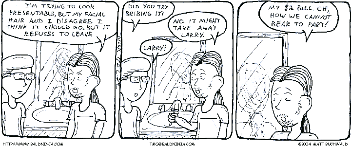 Comic graphic for 2004-03-27: Shaving Woes