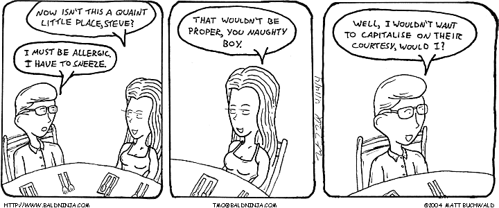 Comic graphic for 2004-04-14: Dinner Grammar