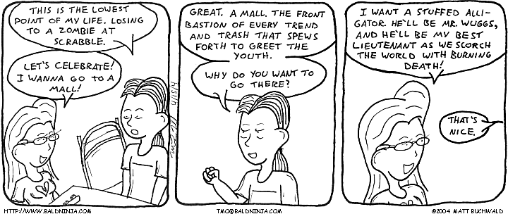 Comic graphic for 2004-04-15: After 'while, Crocodile.