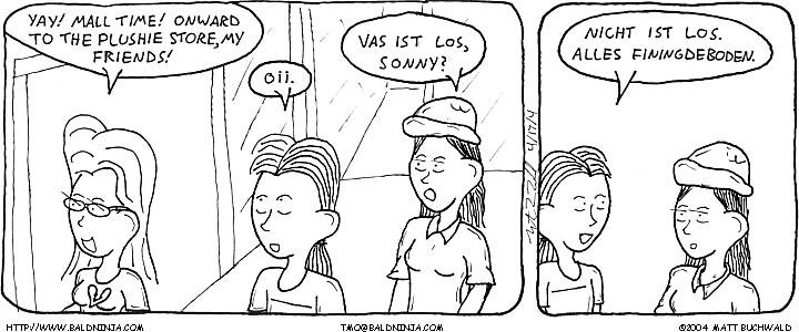 Comic graphic for 2004-04-17: Pun At The Mall