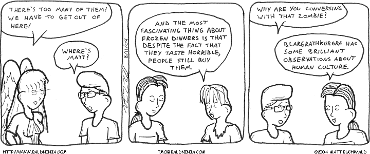 Comic graphic for 2004-08-11: Human Culture: The Zombie Viewpoint