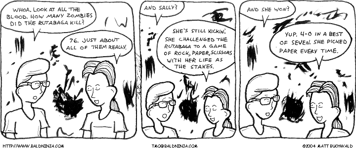 Comic graphic for 2004-08-20: Rutabaga: First Blood (and Second, Third...)