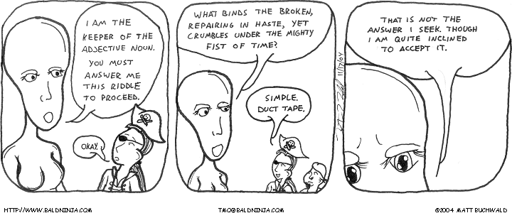 Comic graphic for 2004-11-17: Guardian of the Noun Adjunct