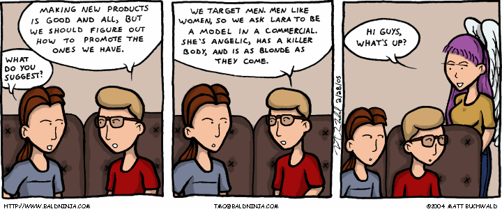 Comic graphic for 2005-02-28: Do Blondes Sell Beer?