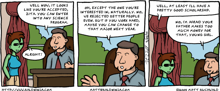 Comic graphic for 2005-04-26: Admissions