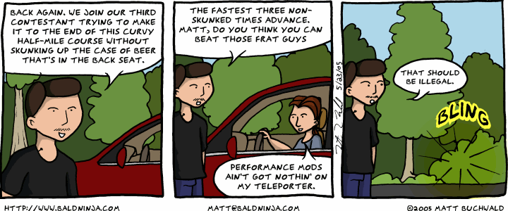 Comic graphic for 2005-05-23: Fast Cars