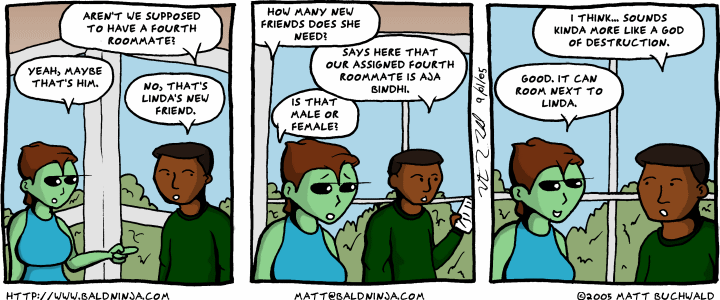 Comic graphic for 2005-09-01: Roommates