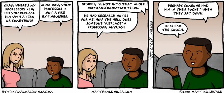 Comic graphic for 2005-09-07: Dude, Where's My Professor?