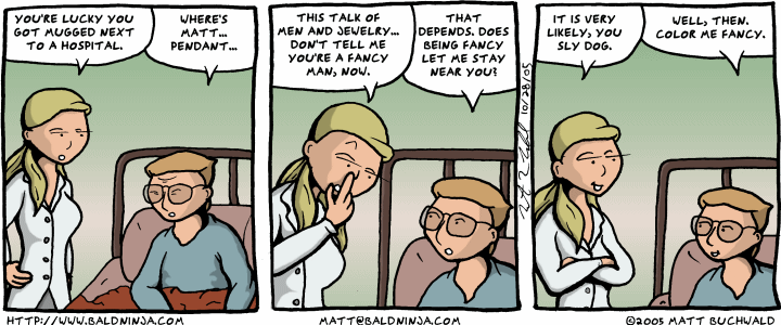 Comic graphic for 2005-10-28: Awake In A Hospital