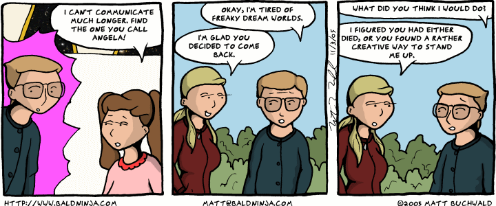 Comic graphic for 2005-11-03: Ditching Arts