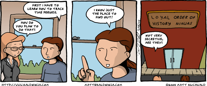 Comic graphic for 2005-12-05: Tracking Time