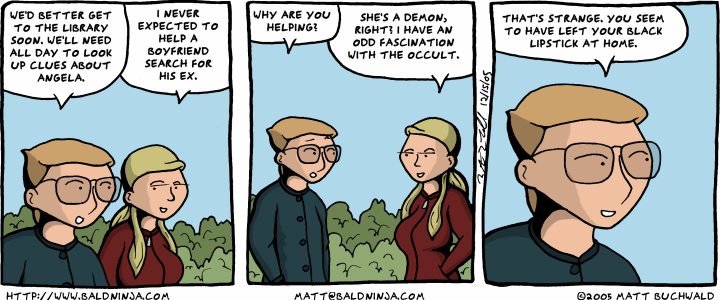 Comic graphic for 2005-12-15: Hidden Hobbies