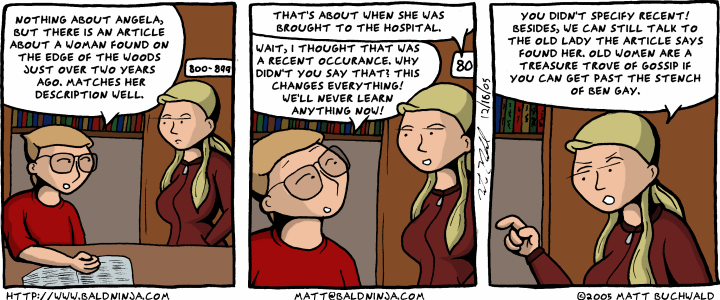 Comic graphic for 2005-12-16: Research Project