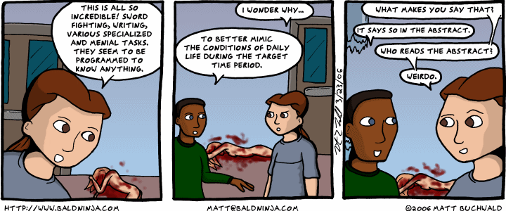 Comic graphic for 2006-03-23: The Important Part of the Paper