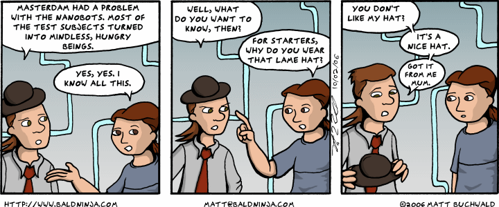 Comic graphic for 2006-10-02: Hat Hair