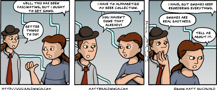Comic graphic for 2006-10-10: This is Why Beer Organization is Difficult