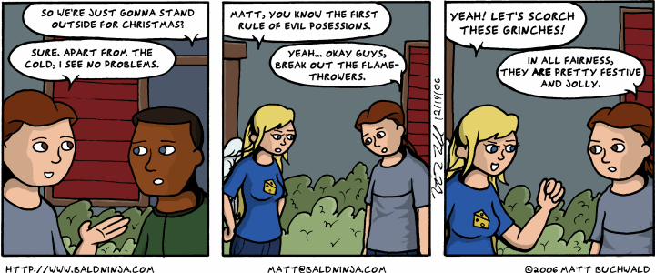 Comic graphic for 2006-12-14: Rule Number Two Involves Avoiding the Pea Soup