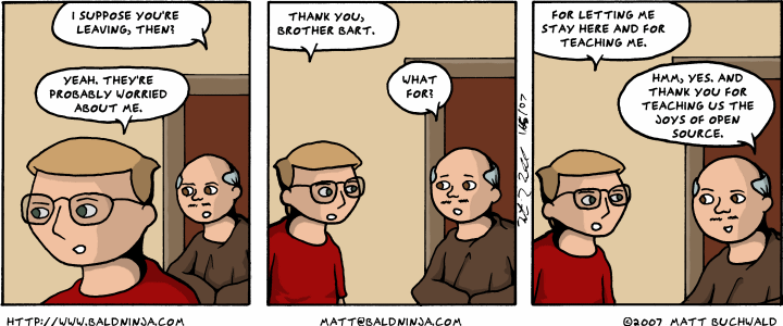 Comic graphic for 2007-01-05: Brother Bart Uses Firefox