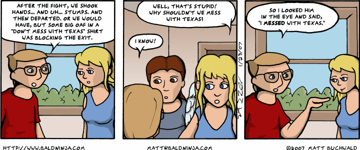 Comic graphic for 2007-01-23: I Hate Those Shirts