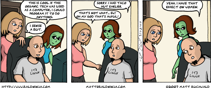 Comic graphic for 2007-03-08: Taco Hut Was Maybe a Bad Idea