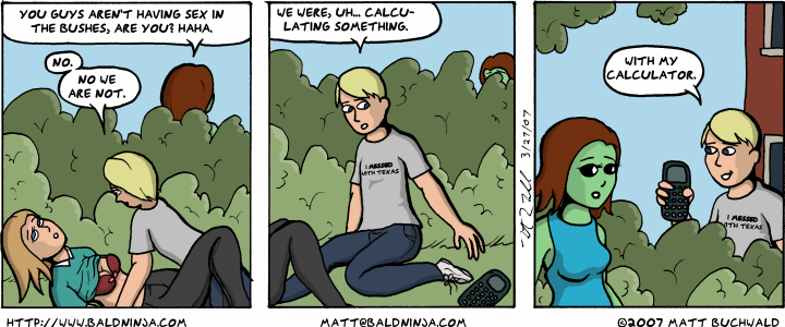 Comic graphic for 2007-03-27: Behind The Bushes