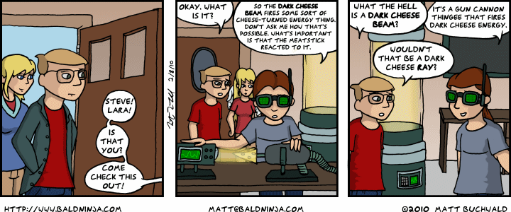 Comic graphic for 2010-02-10: Dark Cheese Analysis
