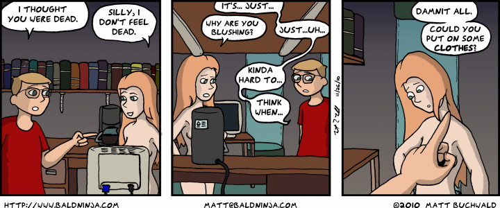 Comic graphic for 2010-11-26: The Problem With Fresh Clones