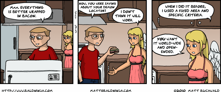 Comic graphic for 2010-12-22: Bacon-Wrapped