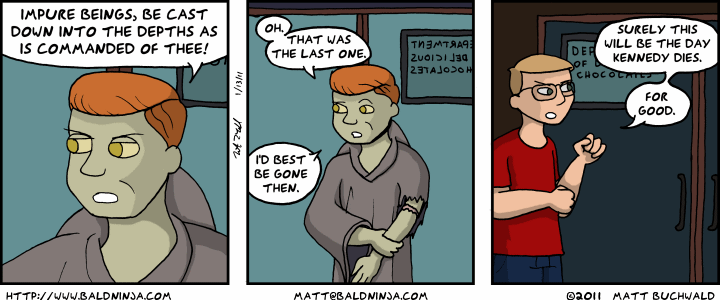 Comic graphic for 2011-01-13: Out the Back Door