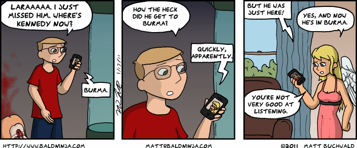 Comic graphic for 2011-01-17: Where in the World is John F. Kennedy?