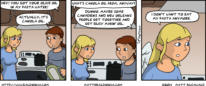 Comic graphic for 2011-02-22: Pasta Water