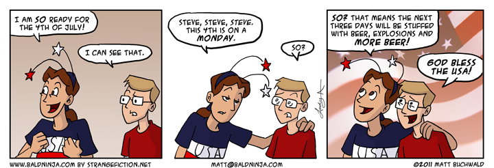 Comic graphic for 2011-07-04: 4th of July Weekend