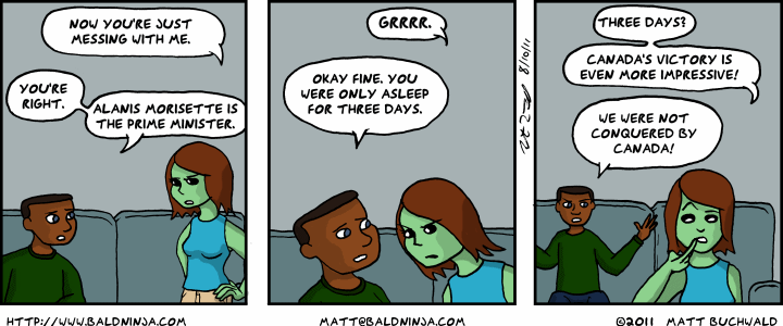 Comic graphic for 2011-08-10: Three Days