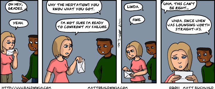 Comic graphic for 2011-08-16: Grades Arrive