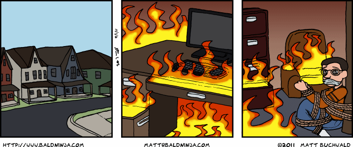 Comic graphic for 2011-09-01: Fire in Suburbia