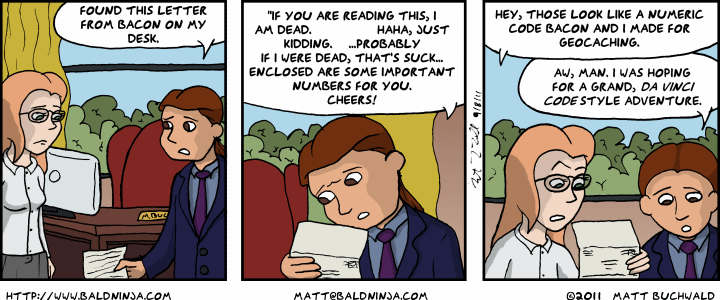 Comic graphic for 2011-09-08: Letter From Bacon