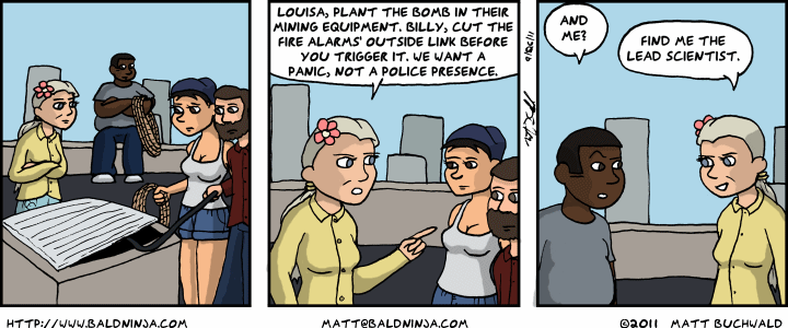Comic graphic for 2011-09-26: They Took the Roof Option